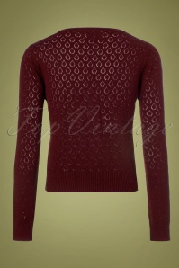 Banned Retro - 50s Watch Out Cardigan in Burgundy 2