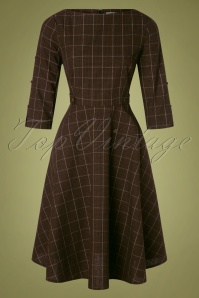 Banned Retro - Klassieke utility swing jurk in bruin