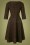 Banned Retro - Klassieke utility swing jurk in bruin