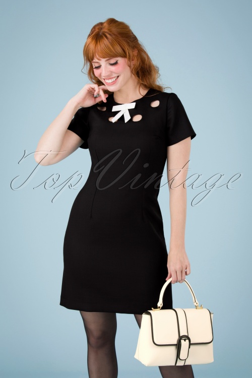 Marmalade-Shop by Magdalena Sokolowska - 60s Cindy Cut Out Bow Dress in Black and Ivory