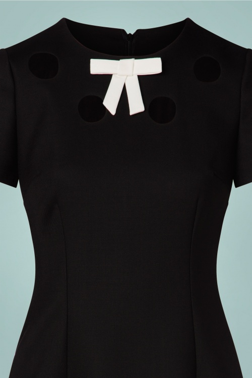 Marmalade-Shop by Magdalena Sokolowska - Cindy cut out bow jurk in zwart en ivoor 3