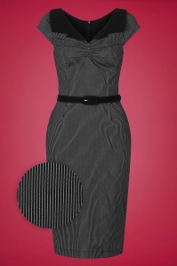Bunny - 50s Jack Pencil Dress in Black and White