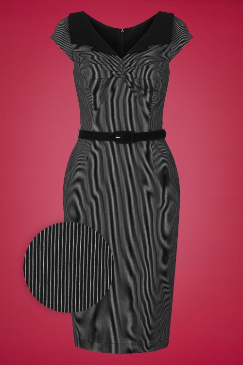 Bunny - 50s Jack Pencil Dress in Black and White