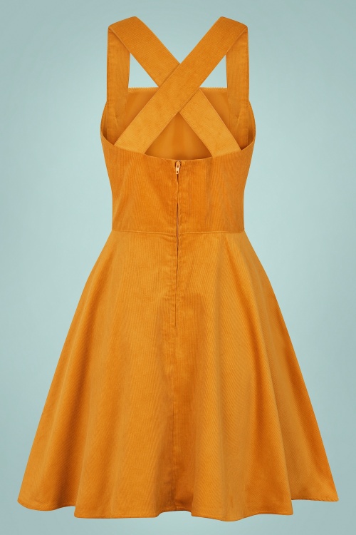 Bunny - 60s Wonder Years Pinafore Dress in Mustard 3