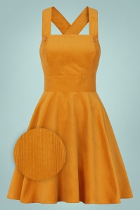 Bunny - 60s Wonder Years Pinafore Dress in Mustard 2