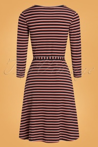 Mademoiselle YéYé - 60s Oh Yes A-line Dress in Red and Black Stripes 5