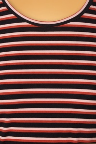 Mademoiselle YéYé - 60s Oh Yes A-line Dress in Red and Black Stripes 3