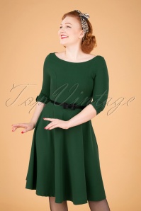 Vintage Chic for Topvintage - 50s Lauriana Swing Dress in Forest Green