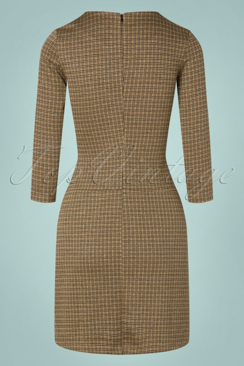 Mademoiselle YéYé - 60s Nine To Five A-line Dress in Brown 5
