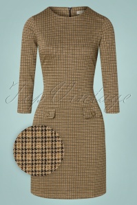Mademoiselle YéYé - 60s Nine To Five A-line Dress in Brown
