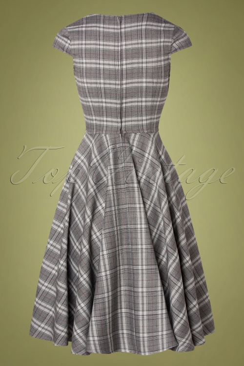Bunny - 50s Frostine Check Swing Dress in Grey 4