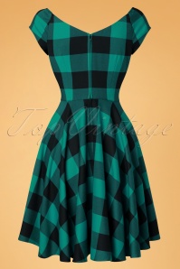 Bunny - 50s Teen Spirit Swing Dress in Black and Green 4