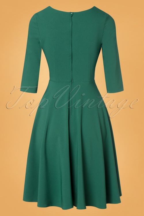 Bunny - 50s Patricia Swing Dress in Dark Green 4