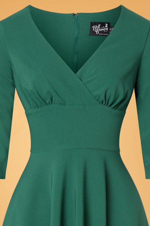 Bunny - 50s Patricia Swing Dress in Dark Green 2
