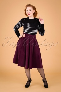 Bunny - 70s Jefferson Swing Skirt in Wine Corduroy 2