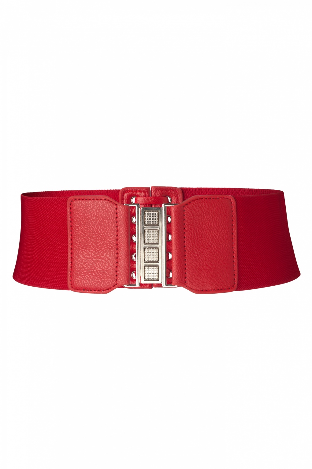 Red Essential Lace Up elastic waist belt red