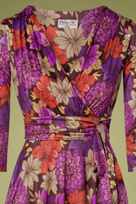 Vintage Chic for Topvintage - Caryl Floral Swing Dress Années 50 en Violet 2