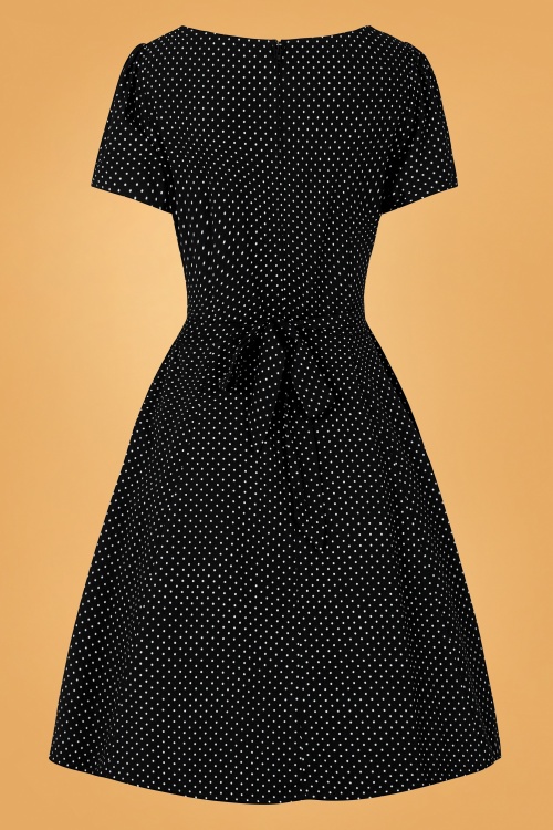 Bunny - 50s Sophia Pin Dots Swing Dress in Black and White 2