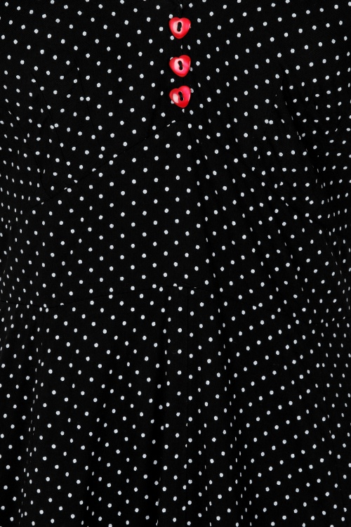 Bunny - Sophia Pin Dots Swing Dress Années 50 en Noir et Blanc 4