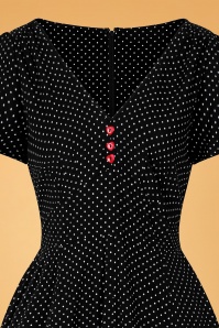 Bunny - Sophia Pin Dots Swing Dress Années 50 en Noir et Blanc 3