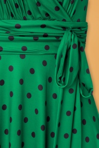 Vintage Chic for Topvintage - 50s Caryl Polkadot Swing Dress in Emerald Green 5