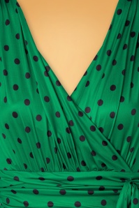 Vintage Chic for Topvintage - 50s Caryl Polkadot Swing Dress in Emerald Green 4