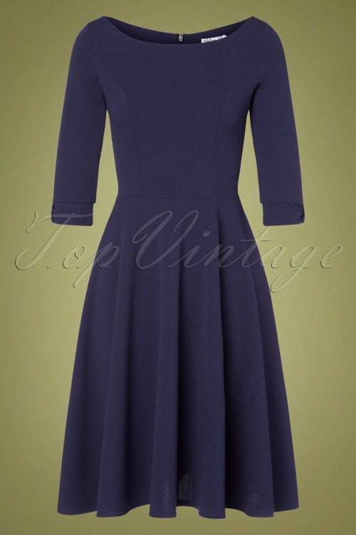 Vintage Chic 35085 Lauriana Swing Dress Berry Purple 20200724 001W