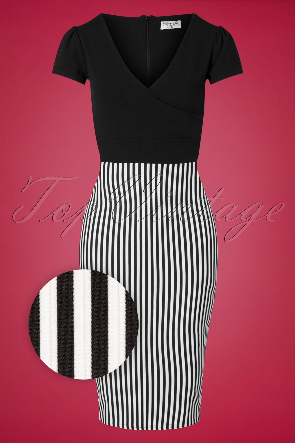 black and white striped vintage dress