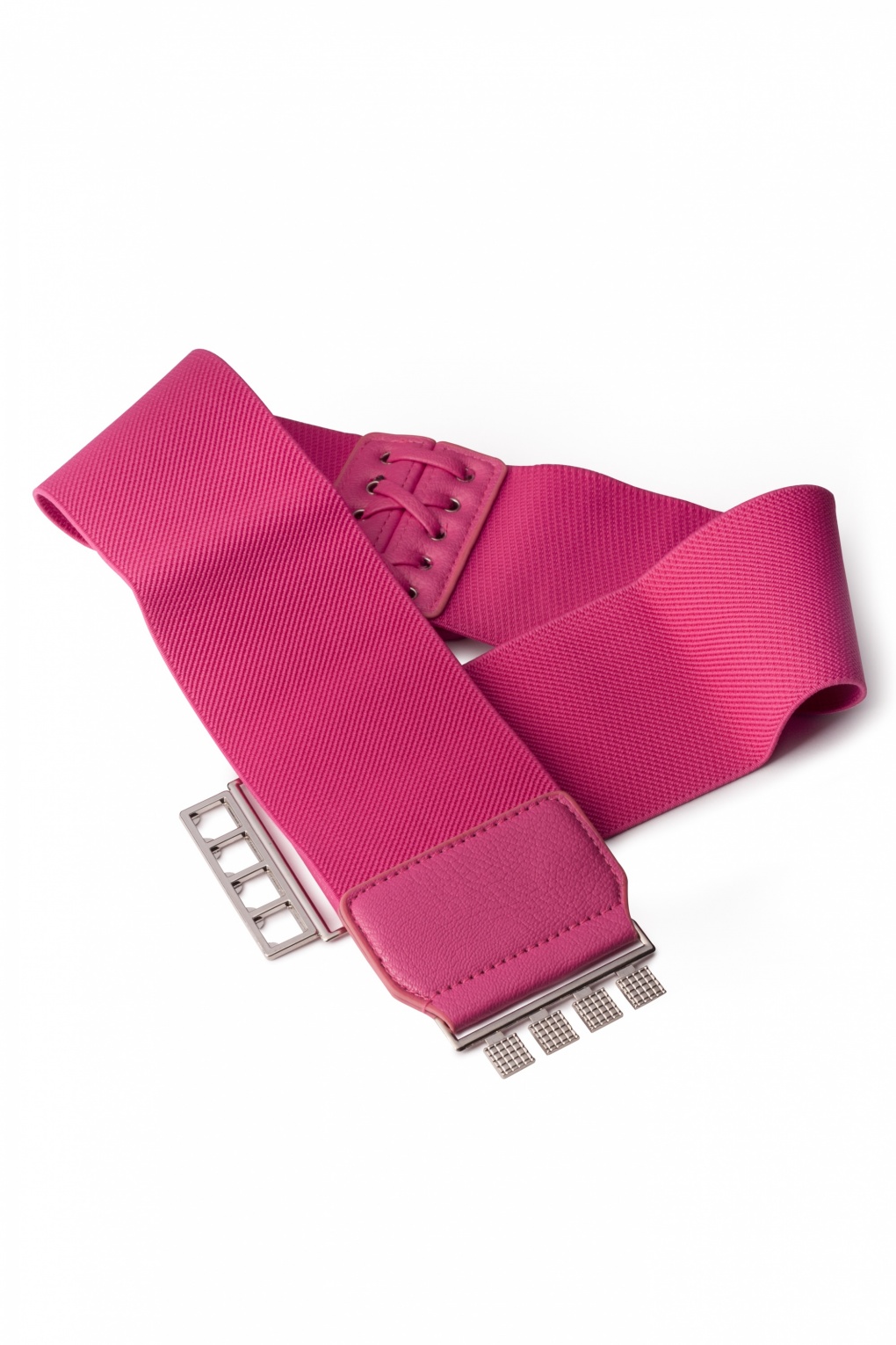 Pink Essential Lace Up elastic waist belt pink