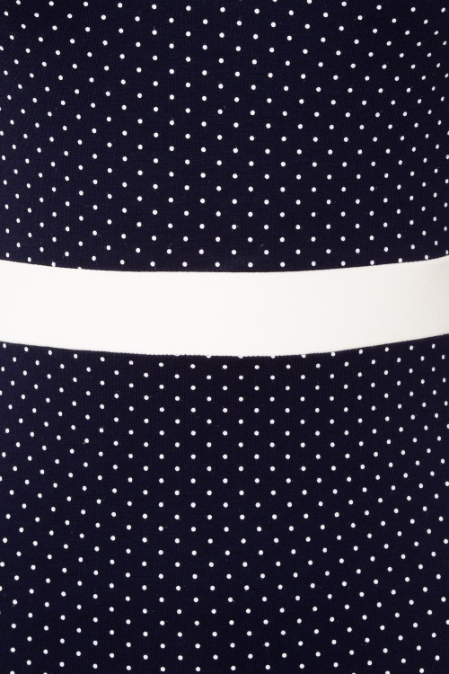 Topvintage Boutique Collection - 60s Dora Dots Pencil Dress in Navy 4