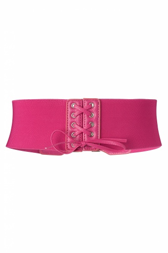 Pink Essential Lace Up elastic waist belt pink