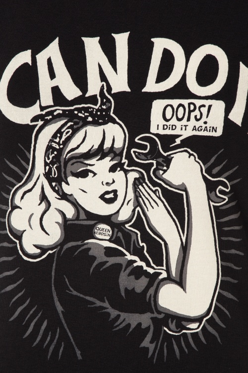 Queen Kerosin - I Can Do It t-shirt in zwart 2