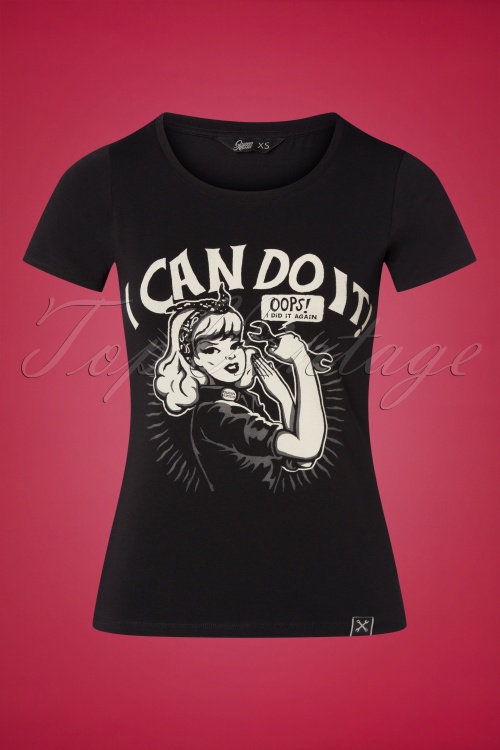 Queen Kerosin - I Can Do It t-shirt in zwart