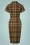 Collectif Clothing - 50s Caterina Mosshill Check Pencil Dress in Brown 4