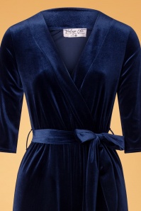 Vintage Chic for Topvintage - Merissa Velvet Jumpsuit Années 50 en Bleu Marine 3