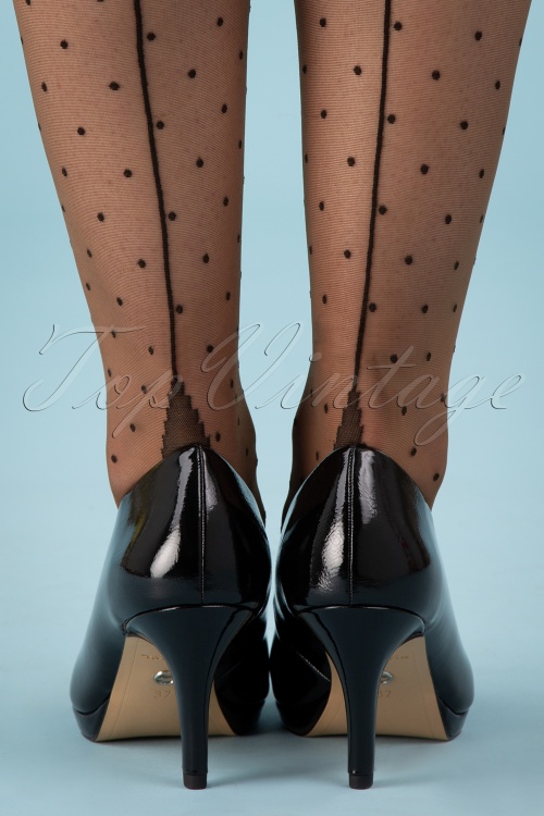 Pamela Mann - 40s Jive Dotted Stockings in Nude and Black 2