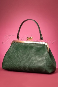 Collectif Clothing - 50s Doris Croc Bag in Green