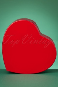 Collectif Clothing - Emerson Large Heart Jewellery Box Années 50 en Rouge 5