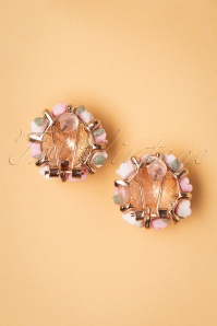 Collectif Clothing - 50s Florence Bouquet Earstuds in Pink 3