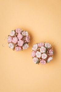 Collectif Clothing - 50s Florence Bouquet Earstuds in Pink
