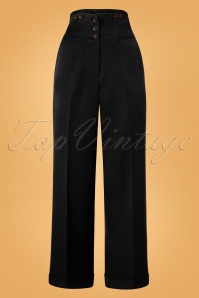 Banned Retro - 50s Girl Boss Trousers in Black