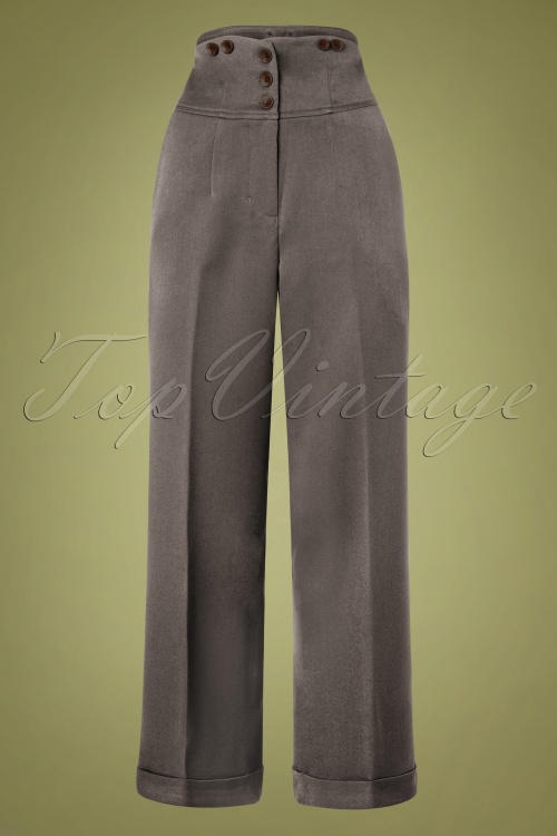 Banned 34897 50s Girl Boss Trousers Dark Black 20200915 004W