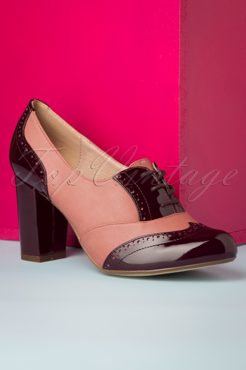 Chelsea Crew - 60s Orly Shoe Booties in Burgundy and Mauve 2