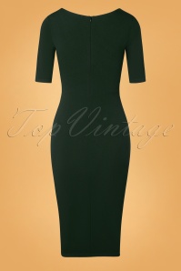 Vintage Chic for Topvintage - Selene Pencil Dress Années 50 en Vert Sapin 2