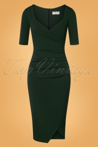Vintage Chic for Topvintage - Selene Pencil Dress Années 50 en Vert Sapin