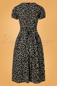 Timeless - 50s Emani Floral Swing Dress in Black 6