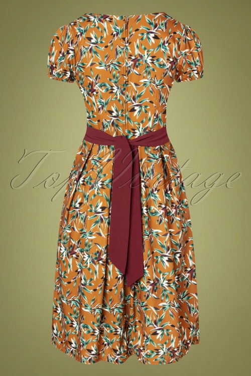 Timeless - 50s Libby Dress in Caramel Brown 4