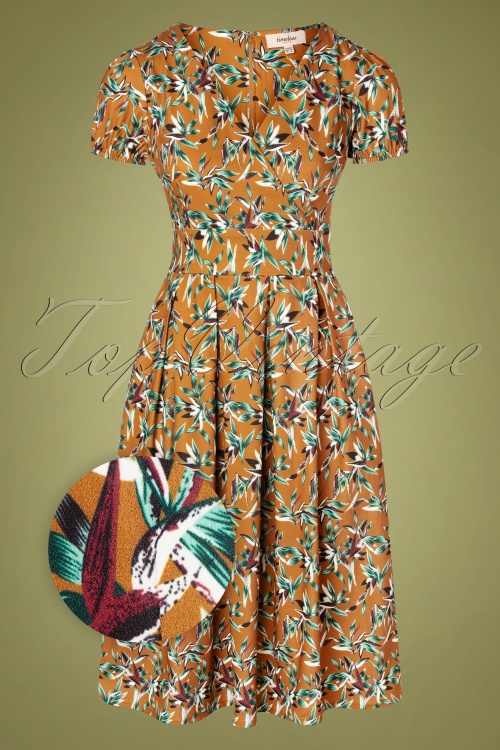 Timeless - 50s Libby Dress in Caramel Brown