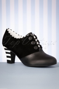 Lola Ramona - 50s Ava Lindyhop Shoe Booties in Black  2