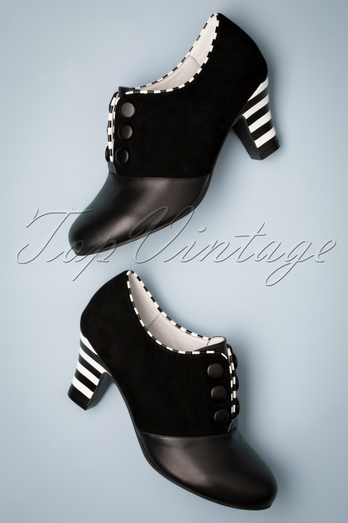 Lola Ramona - 50s Ava Lindyhop Shoe Booties in Black 